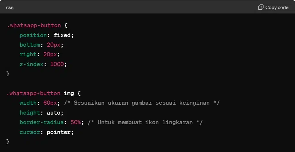 Style the Button Cara Membuat WhatsApp Floating Button_Stylist