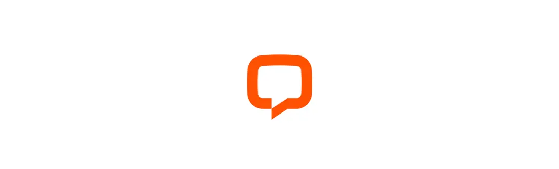 Bentuk gelembung dialog berwarna oranye terlihat, menunjukkan komunikasi atau interaksi dengan pengguna dalam konteks digital.