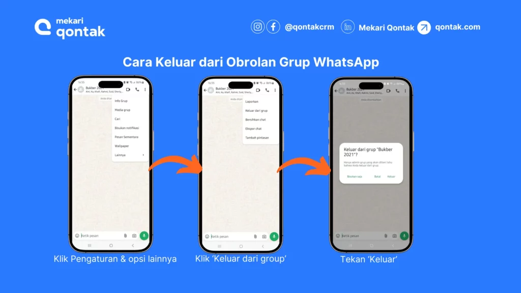 Cara Mengatasi Spam Menggangu di WhatsApp dengan Keluar dari obrolan grup yang mencurigakan