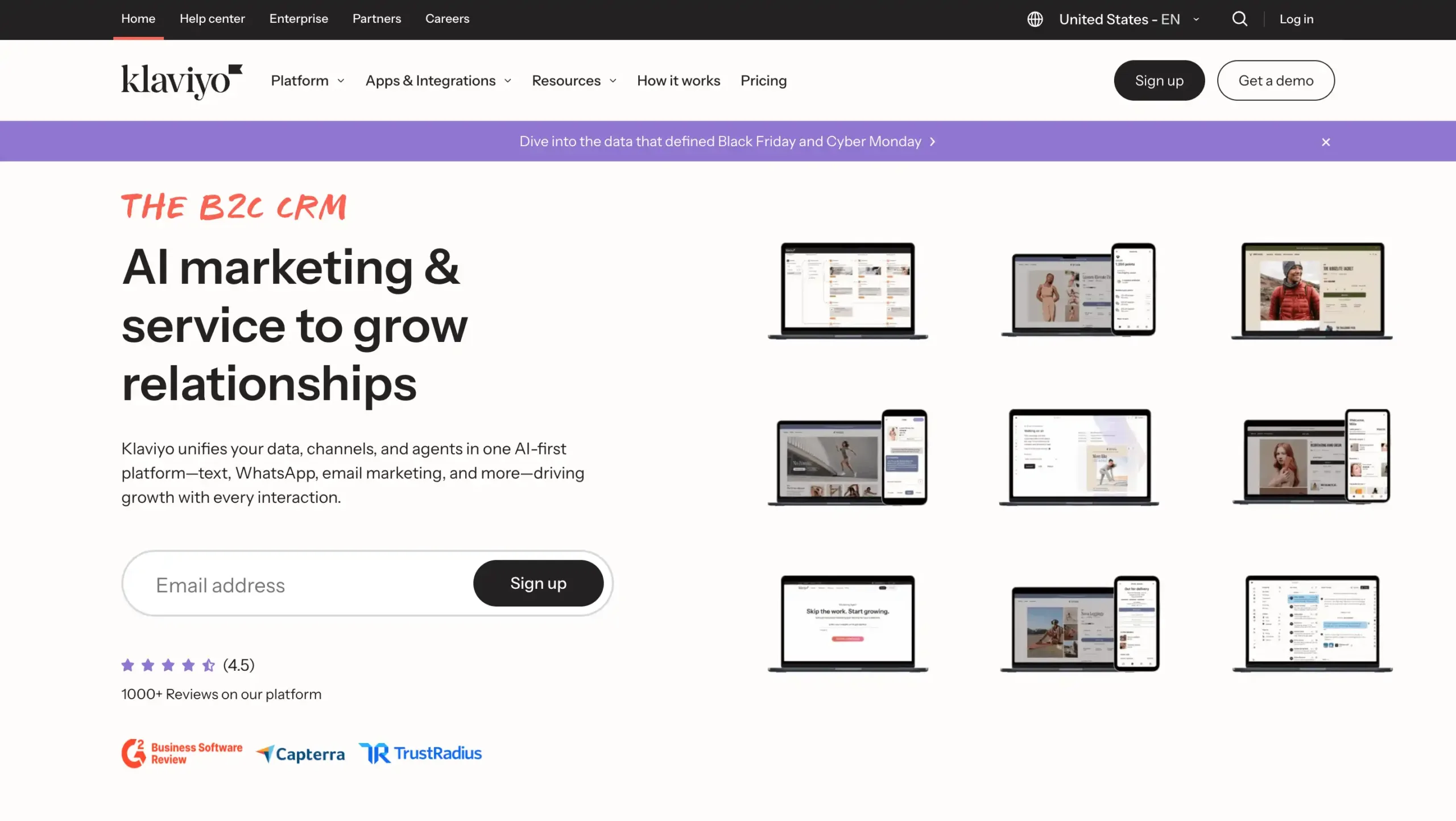 Klaviyo Landing Page Klaviyo-best enterprise omnichannel marketing platform