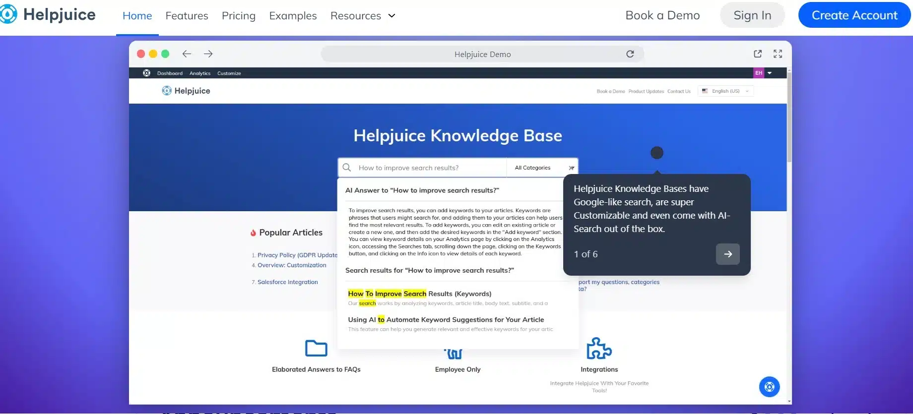 Landing Page Helpjuice Software Knowledge base-Helpjuice