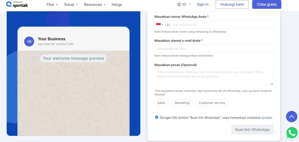 Cara Menghasilkan Leads di WhatsApp_Pasang Tombol WhatsApp di Website