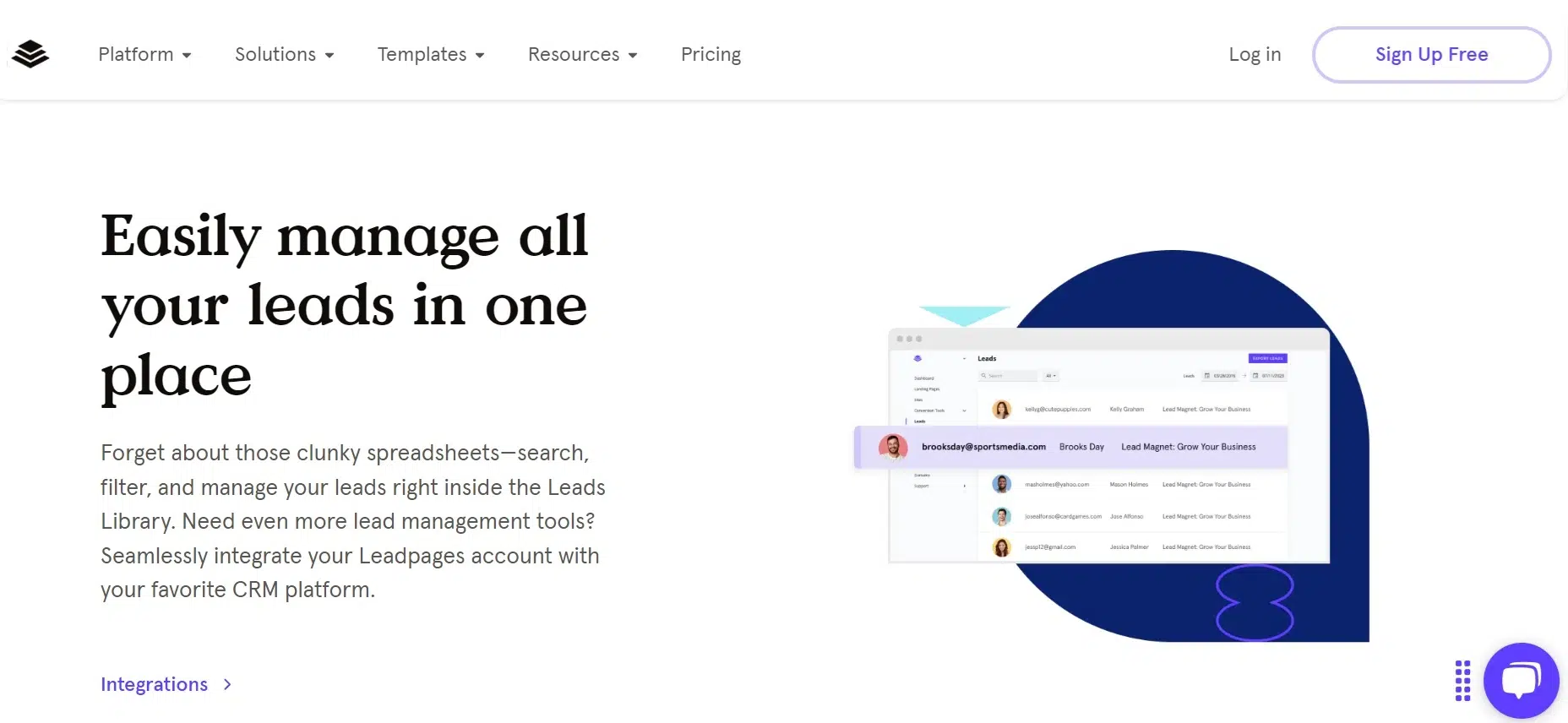 Landing Page LeadPages Software B2B Lead Generation_Leadpages