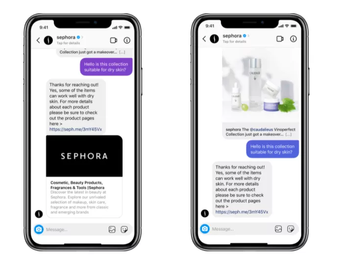 Sephora Contoh Chatbot Instagram_Sephora