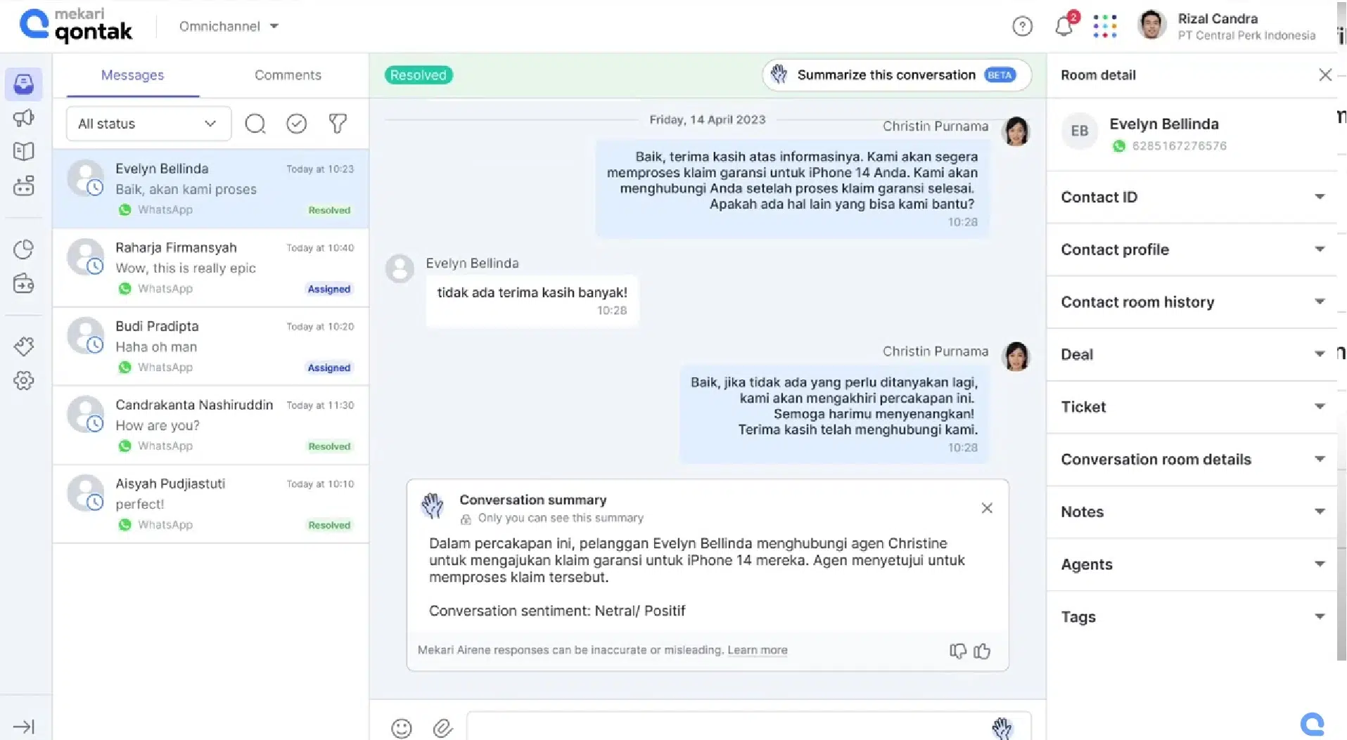 Fitur Analisis Sentimen AI Call Center Fitur Analisis Sentimen AI Call Center