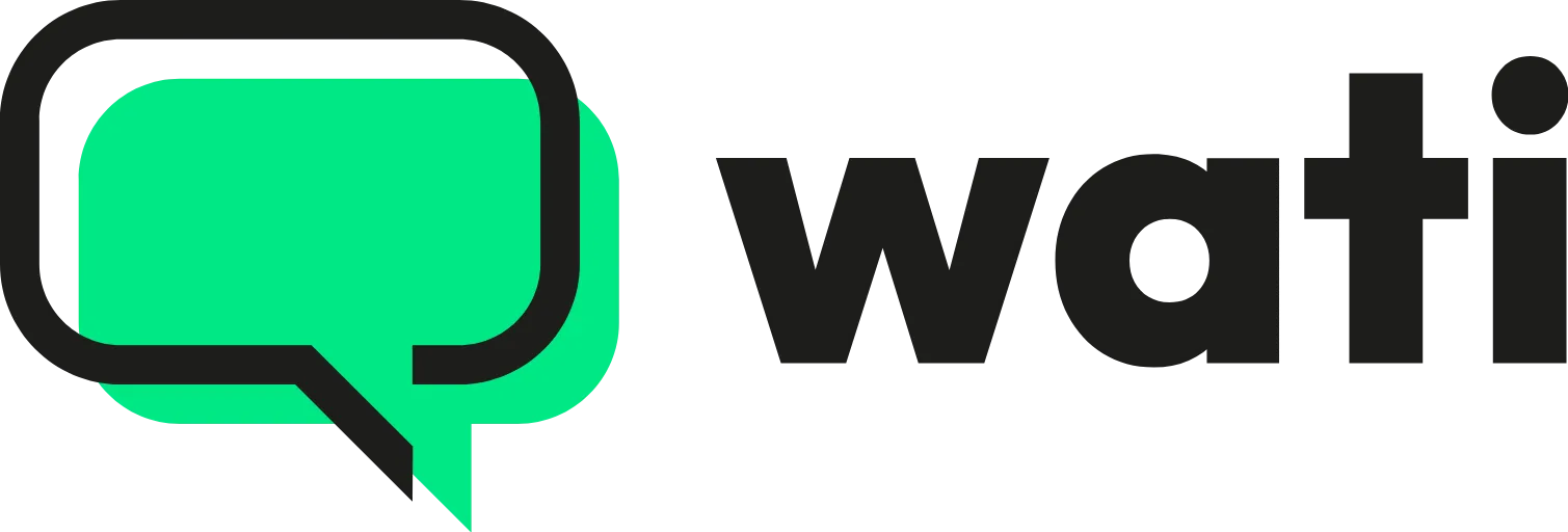 Logo berbentuk balon percakapan berwarna hijau dengan teks yang sederhana, mewakili platform komunikasi digital di latar belakang hitam.