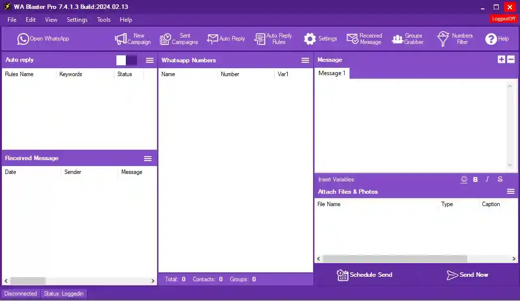 Dashboard of the Best Bulk WhatsApp Sender Software WA Blast Pro