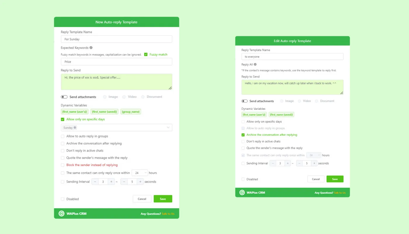 WAPlus WhatsApp Blast Vendor Auto Reply Dashboard