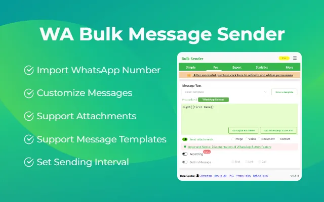 Features of the Best Bulk WhatsApp Sender Software WA-Bulk Messages Sender