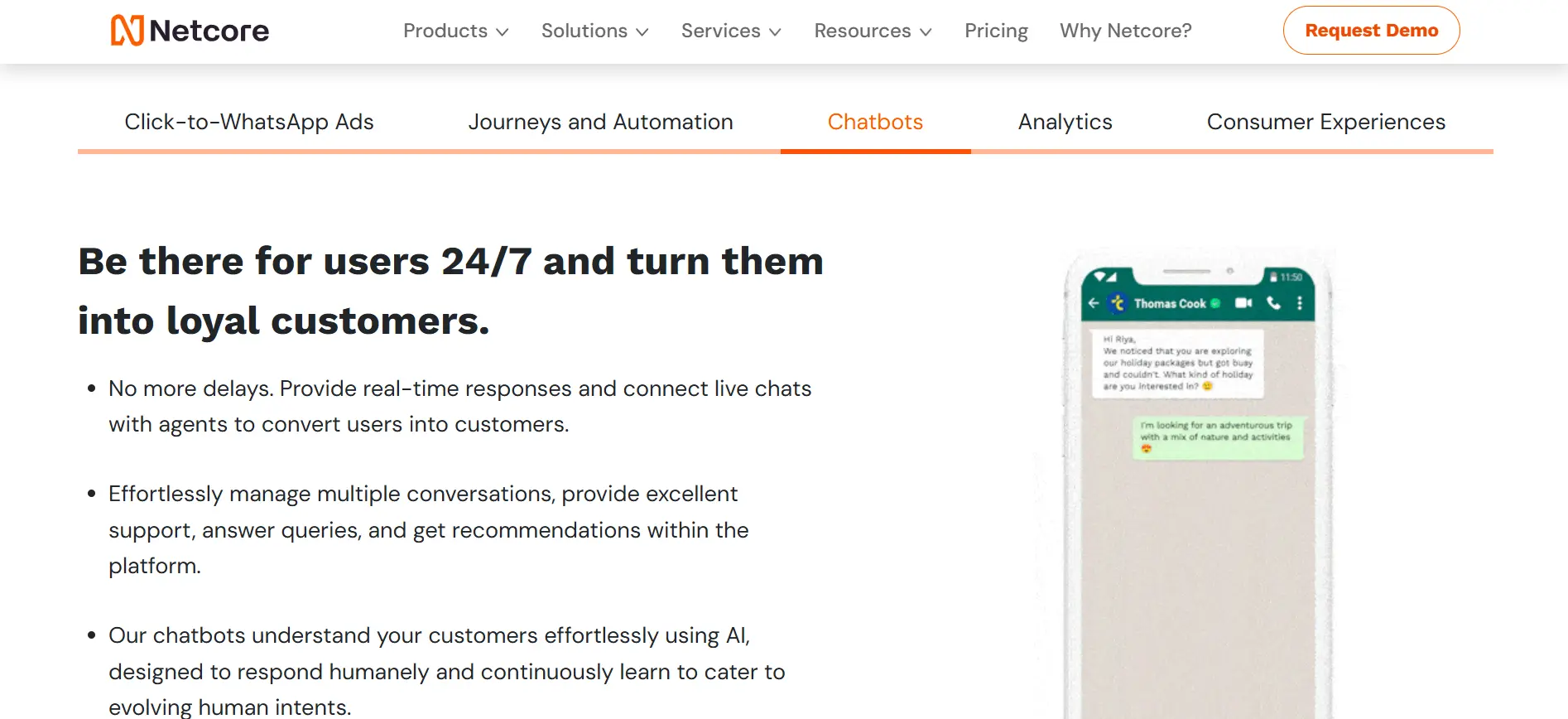Chatbot Feature of the Best Bulk WhatsApp Sender Software Netcore