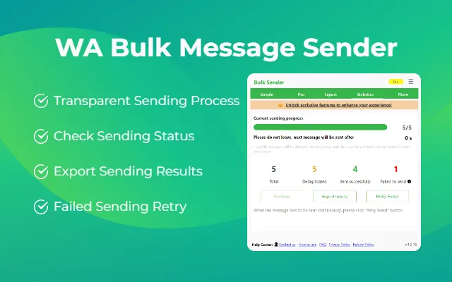 Check Sending Status Feature of the Best Bulk WhatsApp Sender Software WA-Bulk Messages Sender