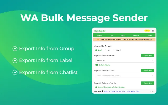 Export Info Feature of the Best Bulk WhatsApp Sender Software WA-Bulk Messages Sender