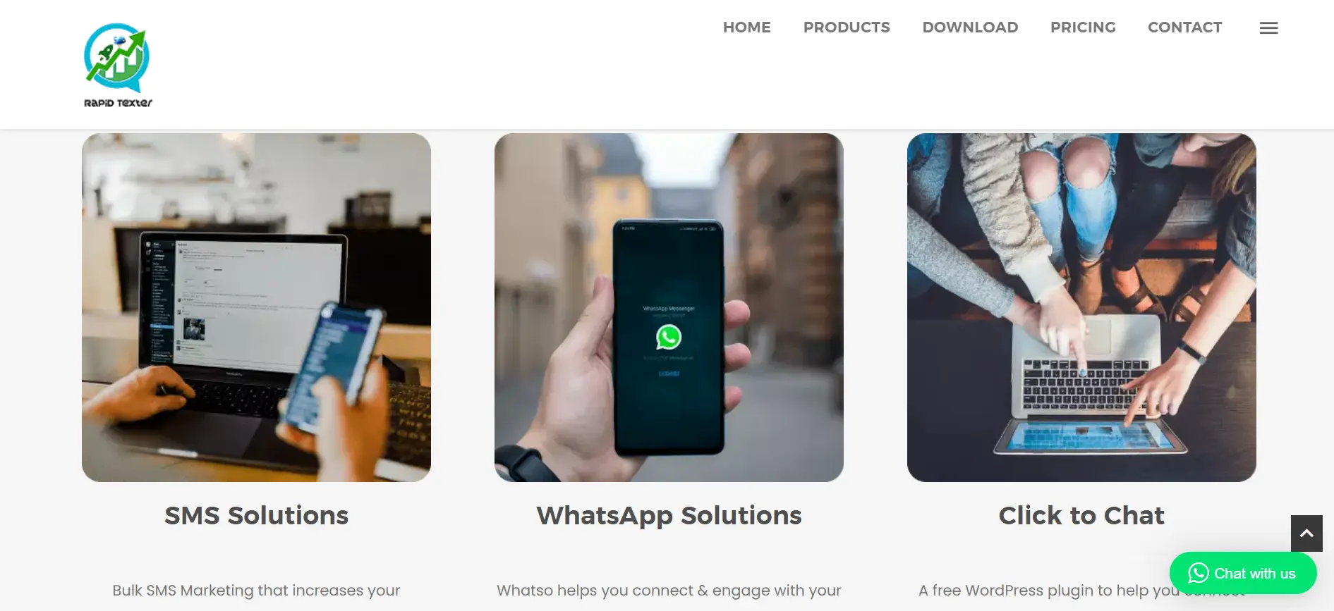 Features Page of the Best Bulk WhatsApp Sender Software Rapid Texter