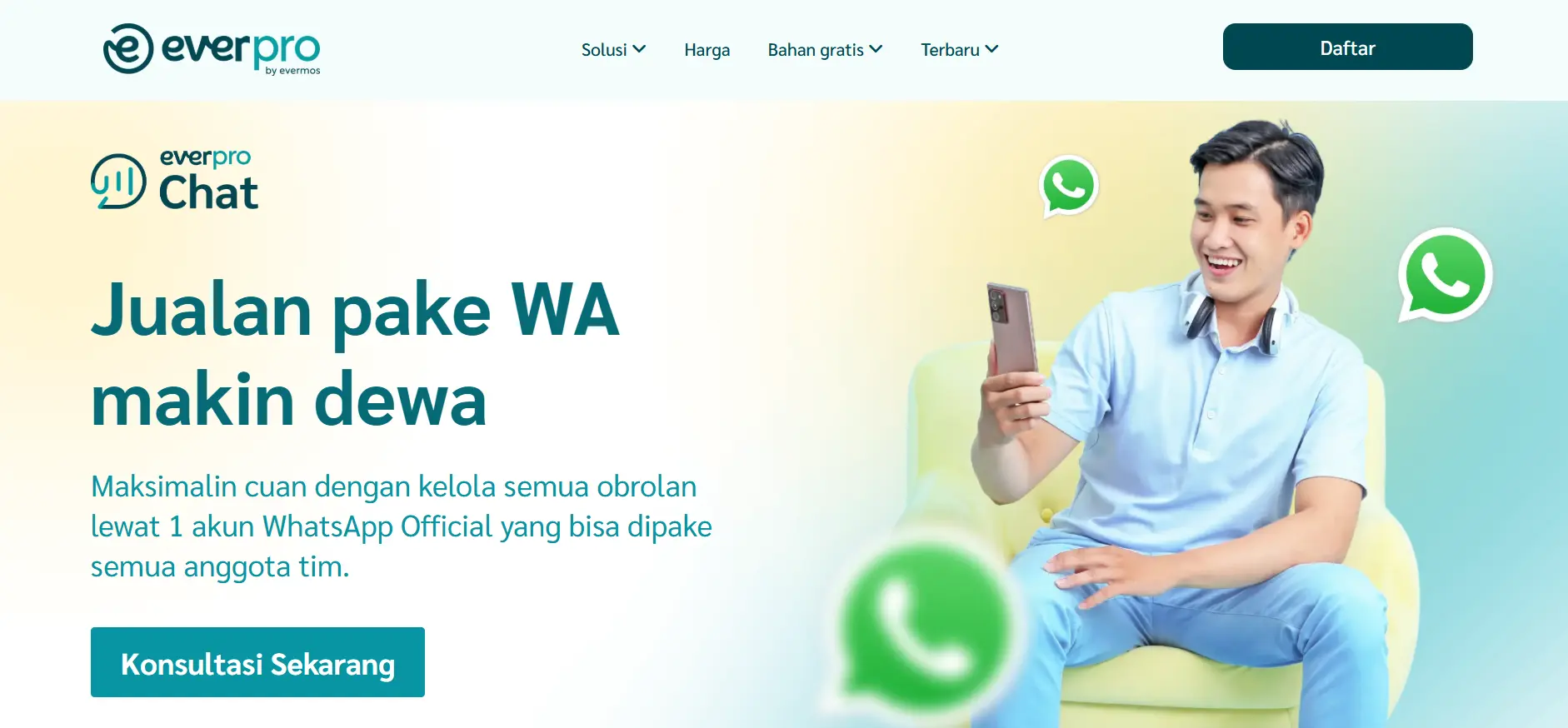 Homepage of the Best Bulk WhatsApp Sender Software Everpro