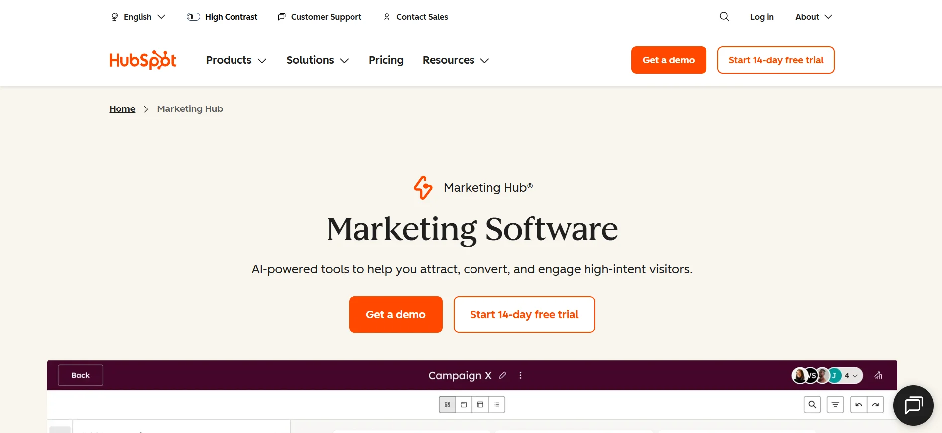 Homepage of the Best Bulk WhatsApp Sender Software HubSpot