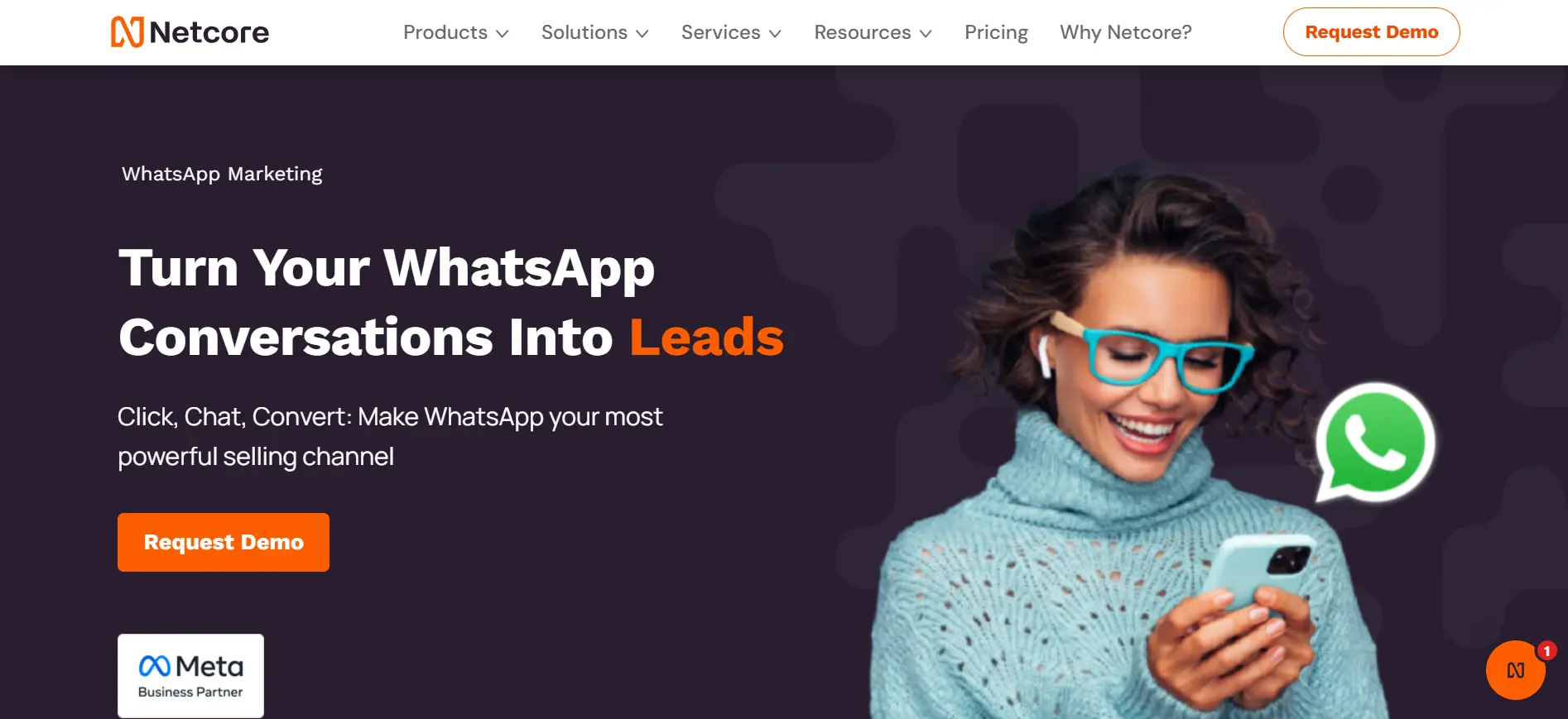 Homepage of the Best Bulk WhatsApp Sender Software Netcore