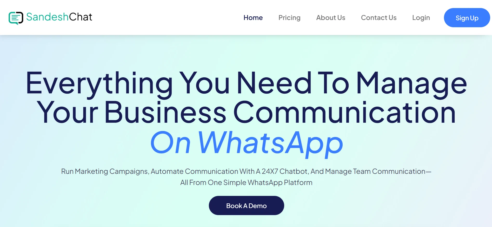 Enjay Sandesh Chat WhatsApp Blast Vendor Homepage