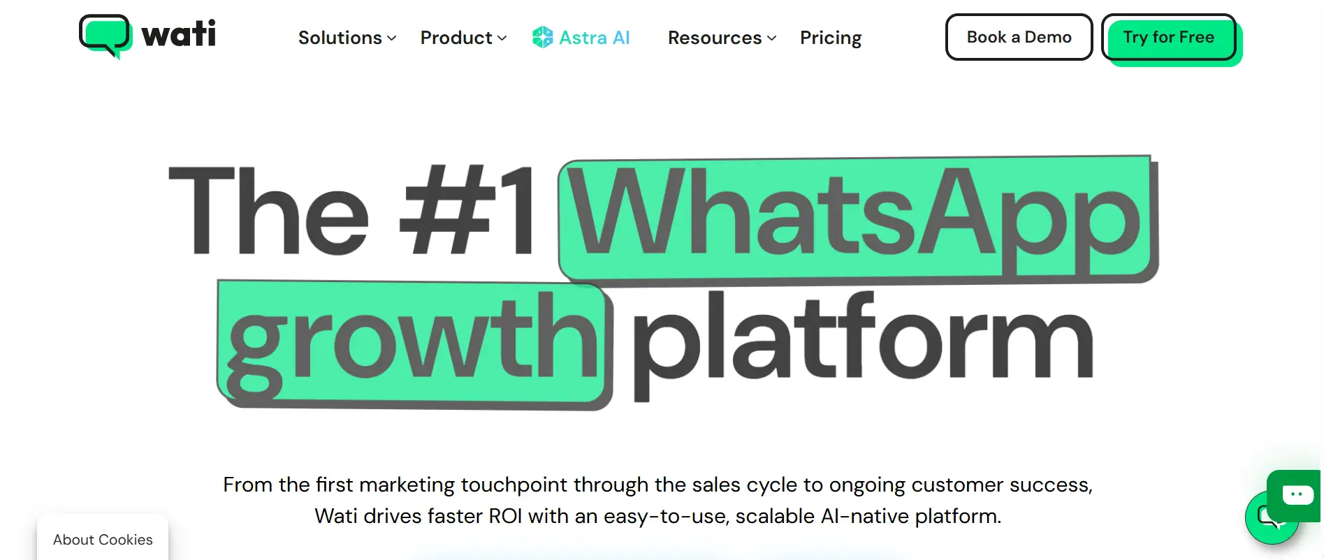 Wati.io WhatsApp Blast Vendor Homepage