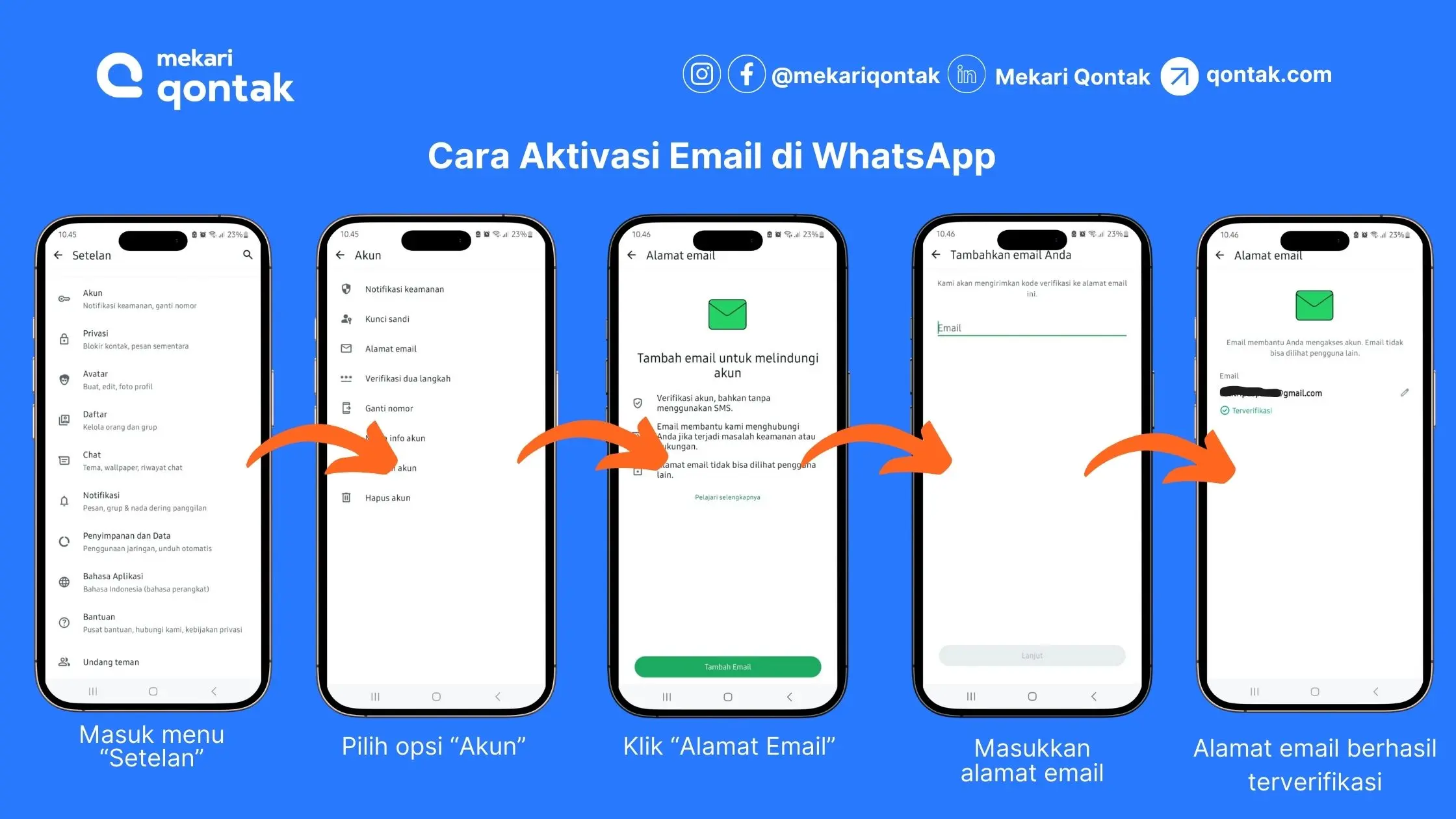 Cara Aktivasi Email di WhatsApp