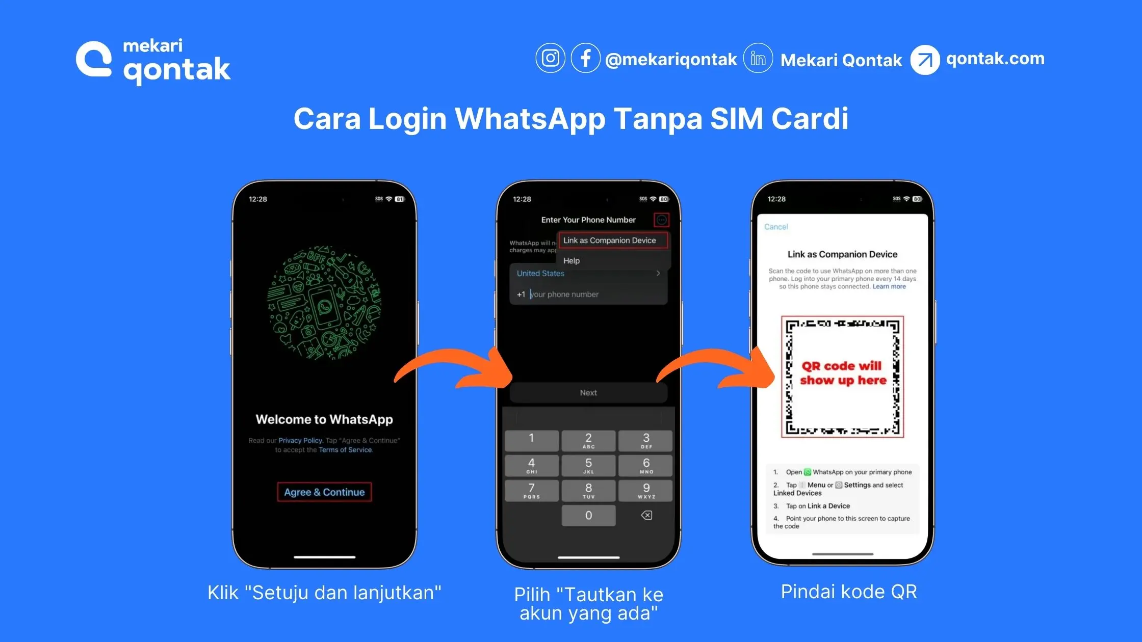 Cara Login WhatsApp Tanpa SIM Cardi
