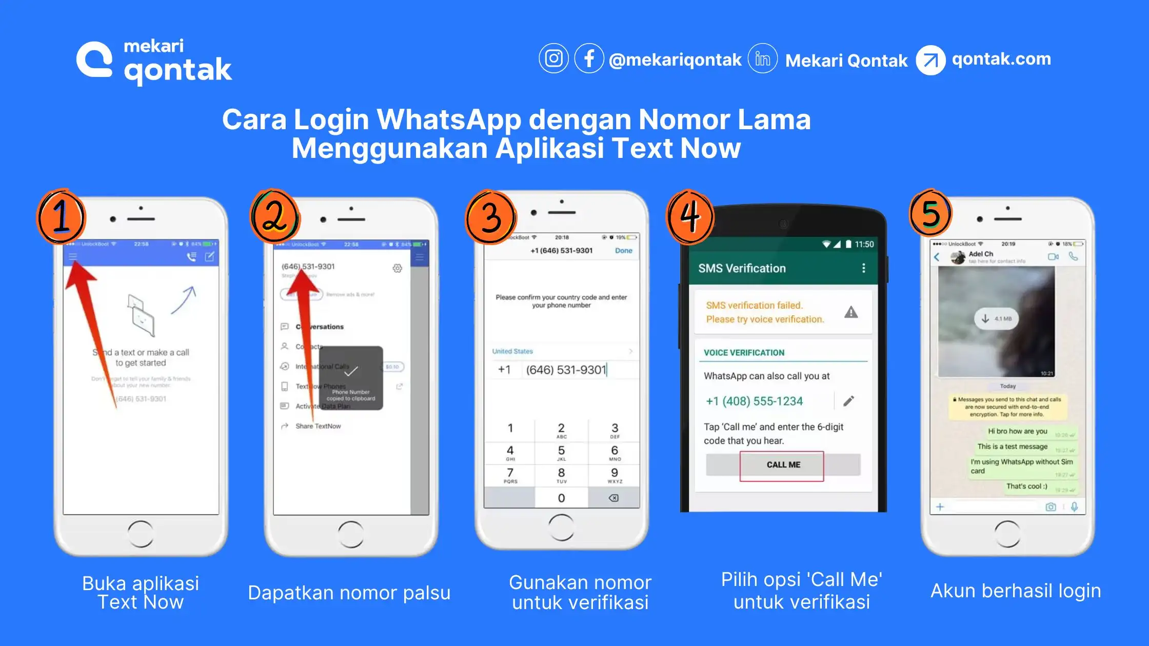Cara Login WhatsApp dengan Nomor Lama Menggunakan Aplikasi Text Now