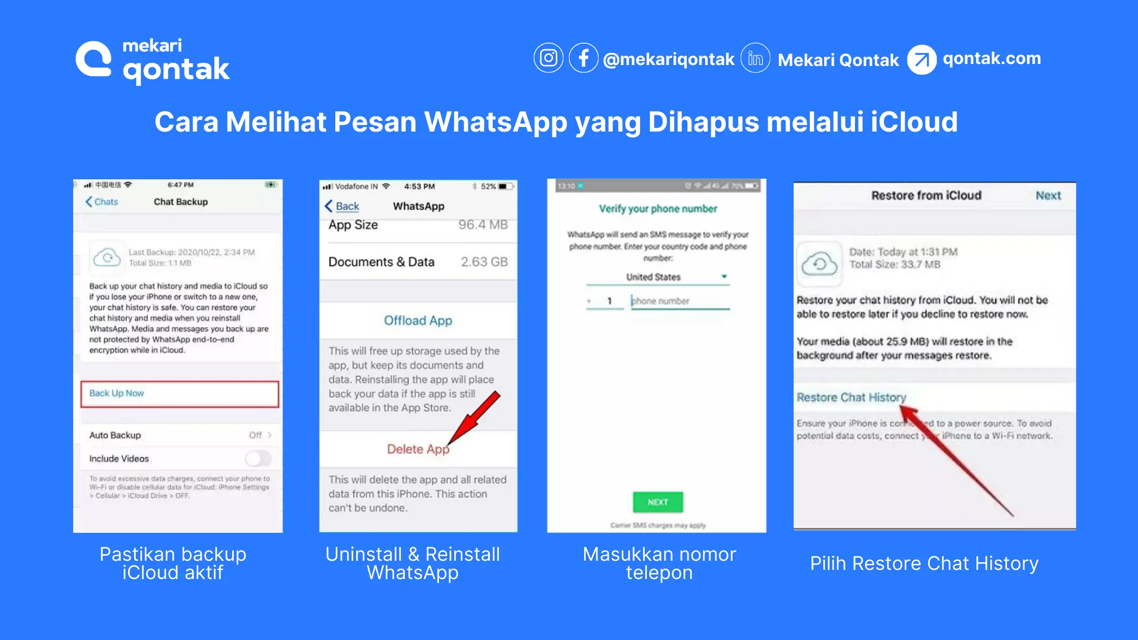 Ilustrasi Cara Melihat Pesan WhatsApp yang Dihapus melalui iCloud Cara Melihat Pesan WhatsApp yang Dihapus melalui iCloud
