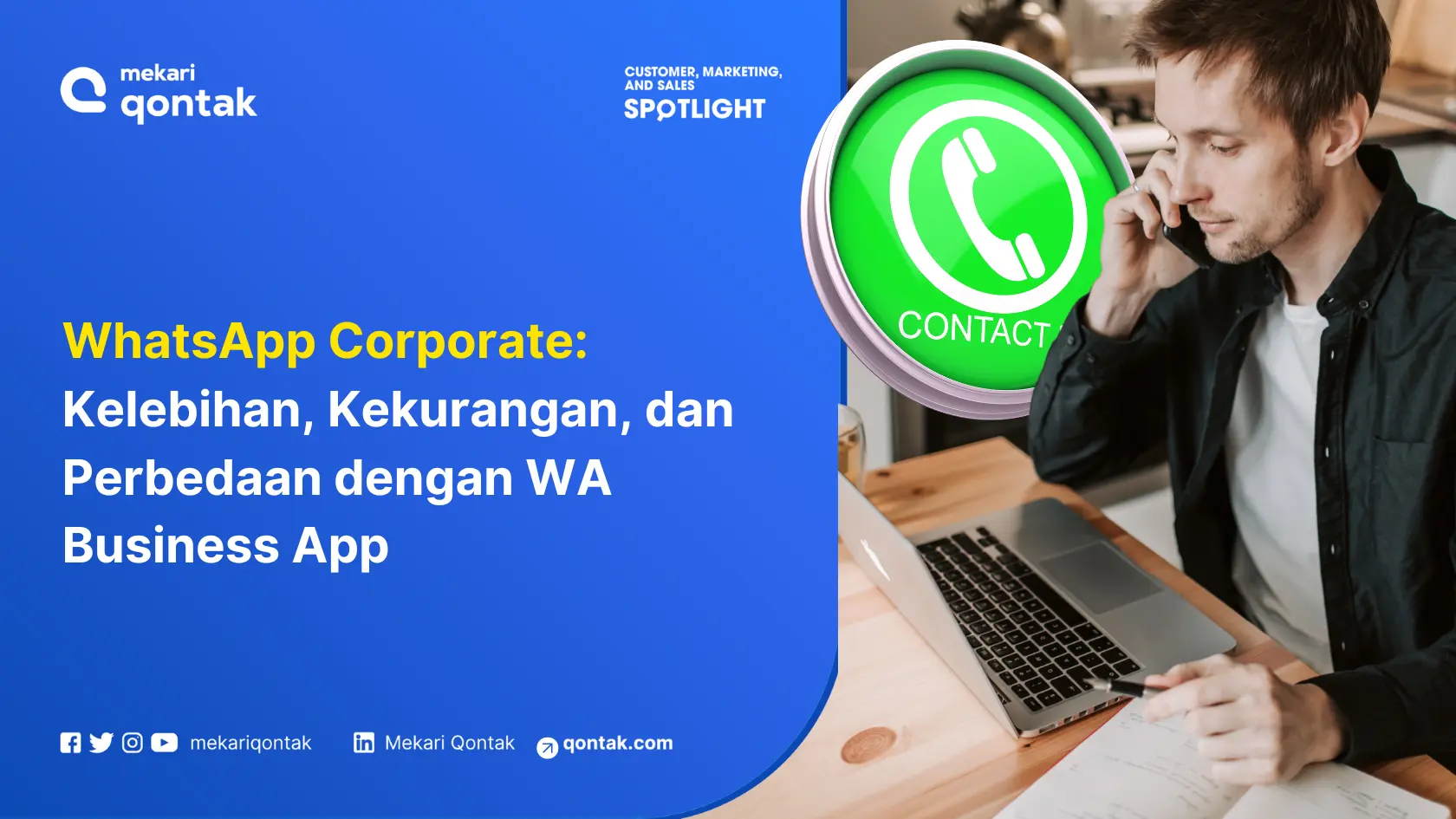 WhatsApp Corporate ditampilkan dengan penjelasan kelebihan dan kekurangan pada tampilan yang profesional, mengajak interaksi untuk pemahaman lebih mendalam.