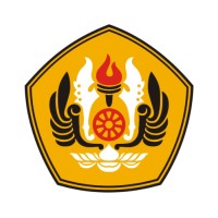 Lambang berbentuk perisai dengan warna dasar kuning, menampilkan api, roda, dan dua sayap, melambangkan semangat dan kemajuan dalam konteks kebangsaan.