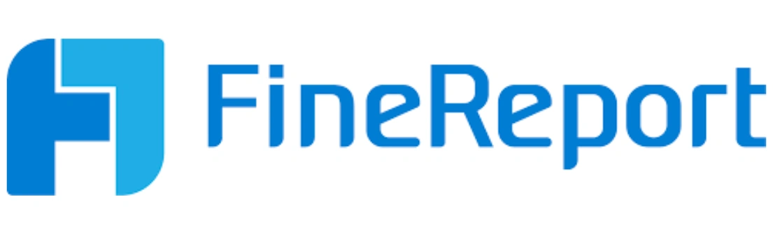 Logo berbentuk huruf "F" dan "R" berwarna biru, mewakili FineReport, sebuah platform untuk analisis dan pelaporan data di lingkungan bisnis.