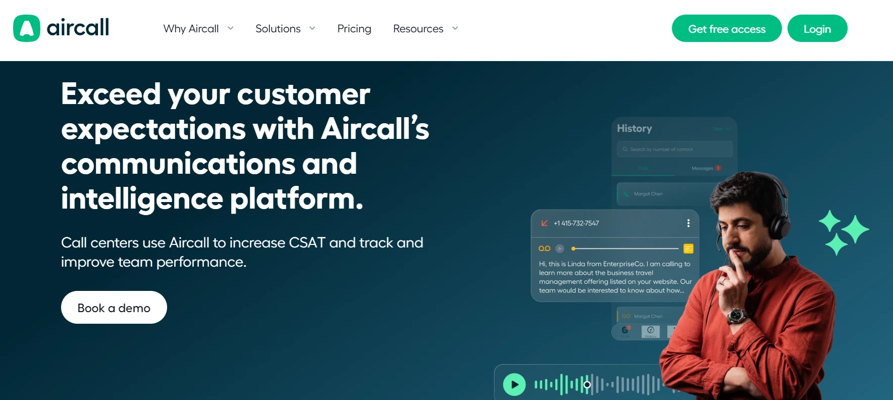 Landing Page Aircall call management software_Aircall