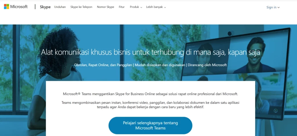 Rekomendasi aplikasi live broadcast_Skype for Business