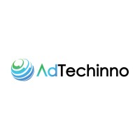 Logo AdTechinno menonjol dengan desain globe dan teks modern. Logo ini digunakan dalam konteks teknologi dan inovasi digital.