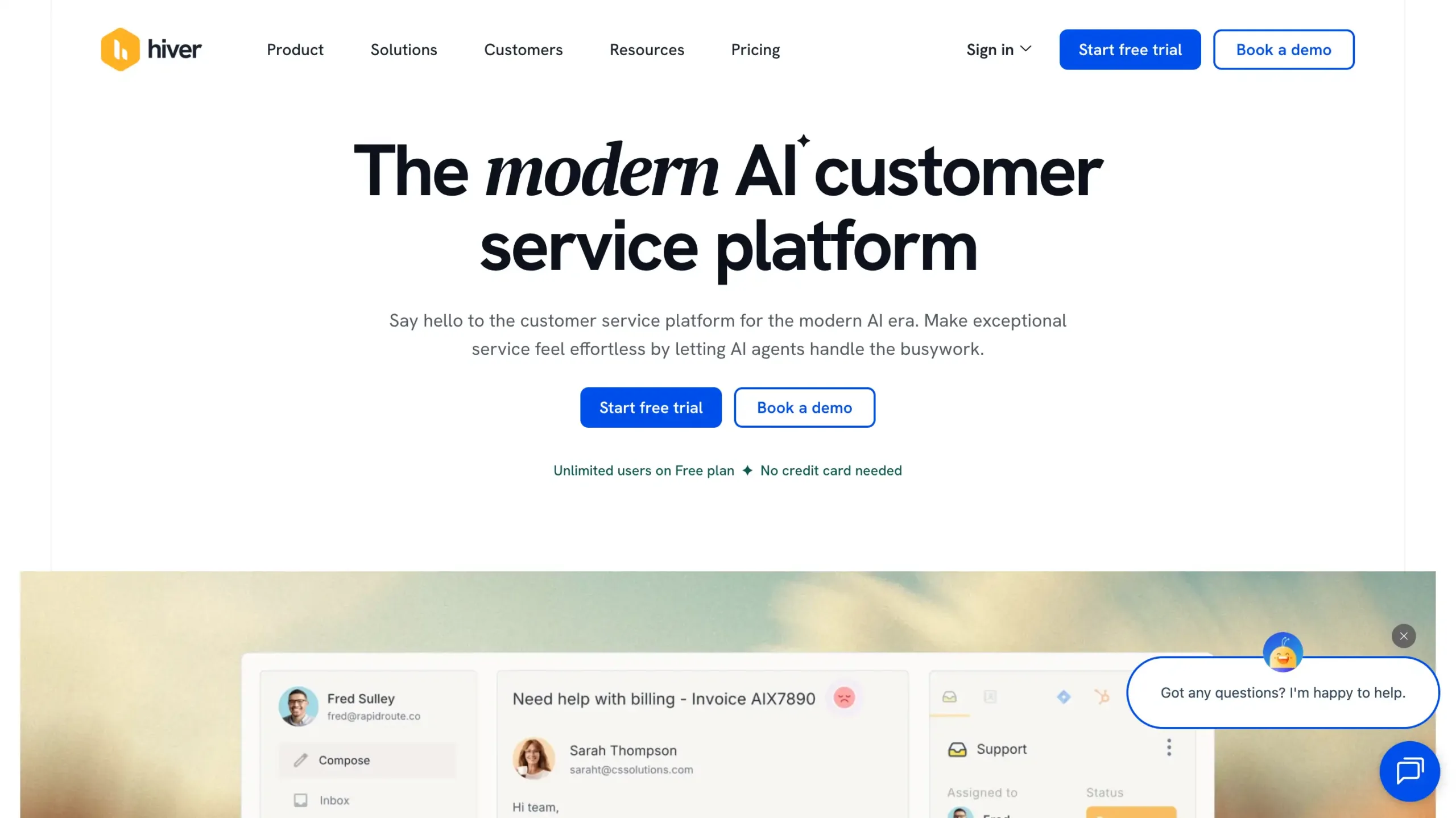 Landing Page Hiver Hiver