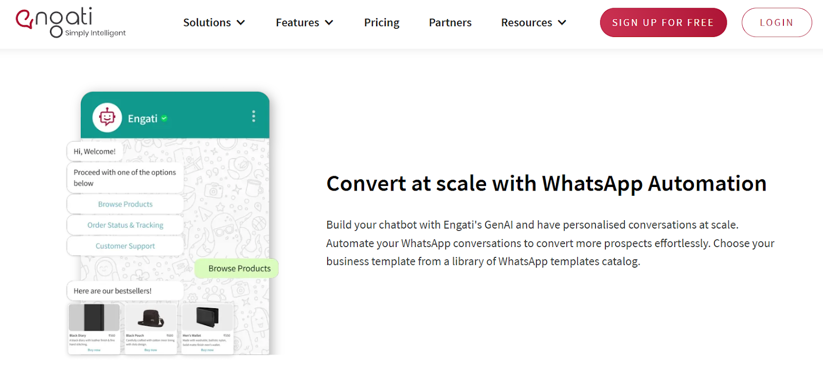 Ilustrasi Tampilan Homepage Aplikasi WhastApp Chatbot Engati