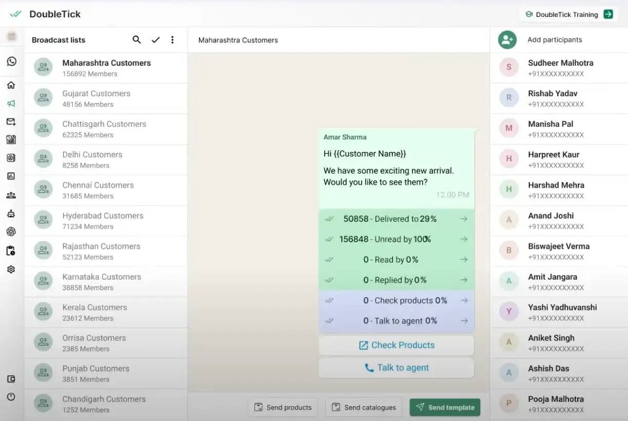 DoubleTick WhatsApp Blast Dashboard
