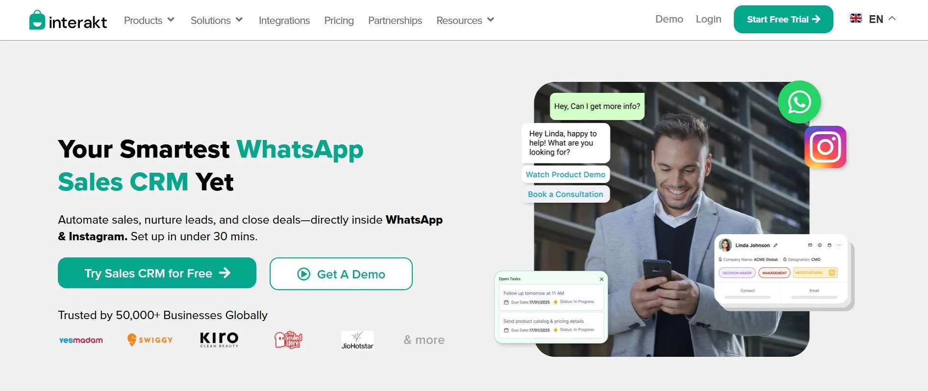 Interakt WhatsApp Blast Software Homepage