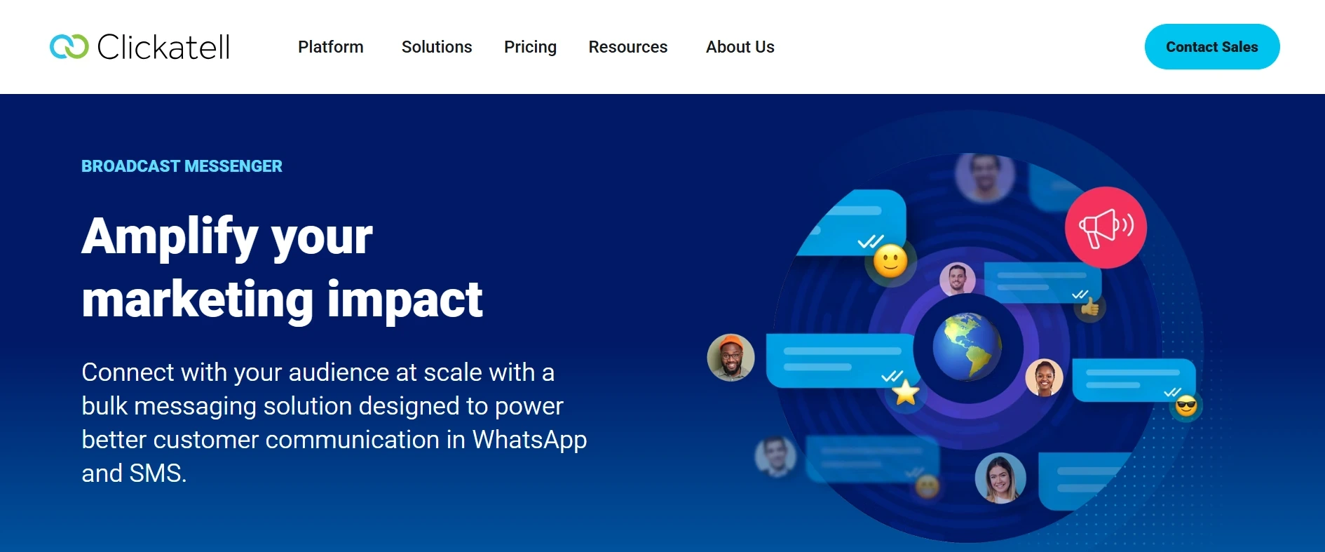 Clickatell WhatsApp Blast Software Homepage
