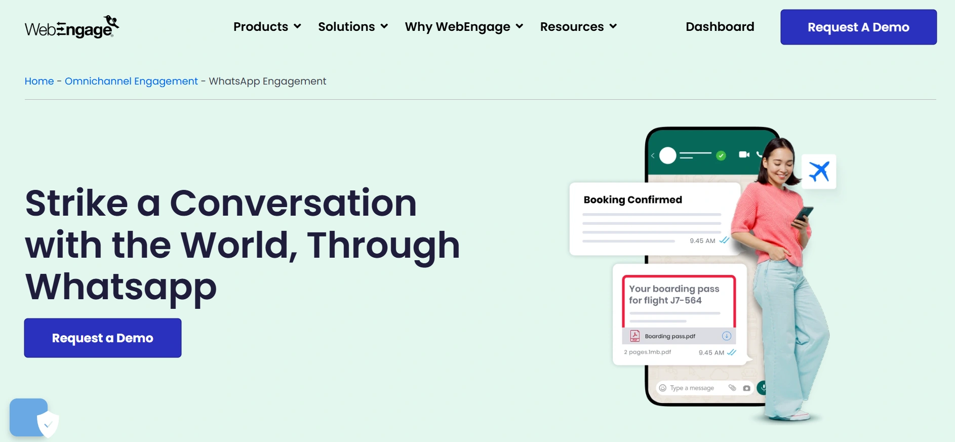 WebEngage WhatsApp Blast Software Homepage