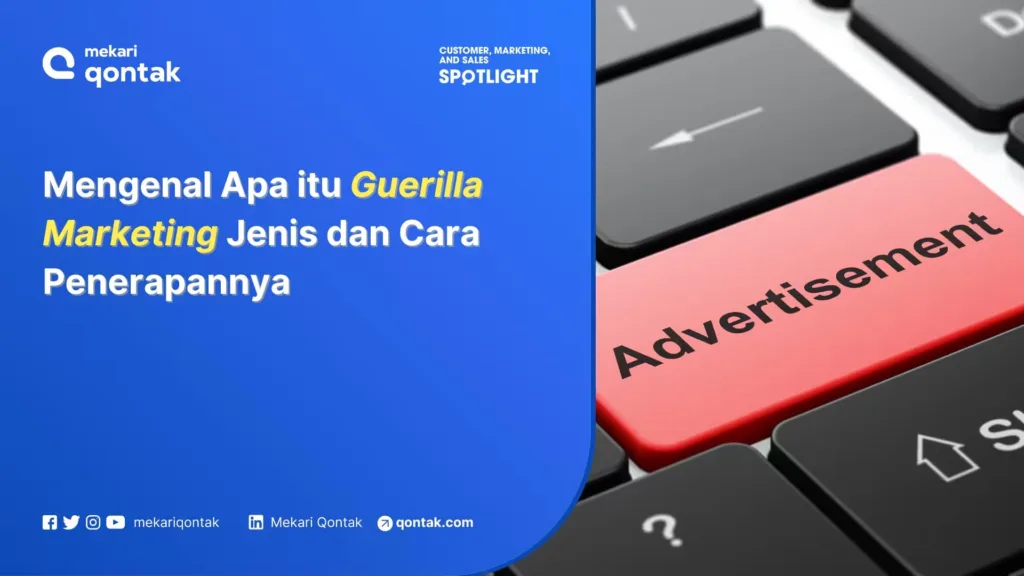 mengenal-apa-itu-guerilla-marketing-jenis-dan-cara-penerapannya Tombol keyboard merah bertuliskan "Advertisement" menonjol di antara tombol hitam lainnya, dikelilingi latar belakang biru yang menggugah ketertarikan promosi kreatif.