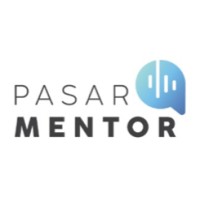 Logo Pasar Mentor menampilkan teks yang rapi dengan simbol gelombang suara, mencerminkan platform pembelajaran atau bimbingan yang berfokus pada komunikasi dan pertukaran ide.