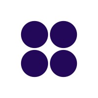 Empat lingkaran ungu tersusun dalam dua baris, membentuk pola yang simetris. Desain sederhana ini digunakan sebagai logo modern yang mencerminkan inovasi.