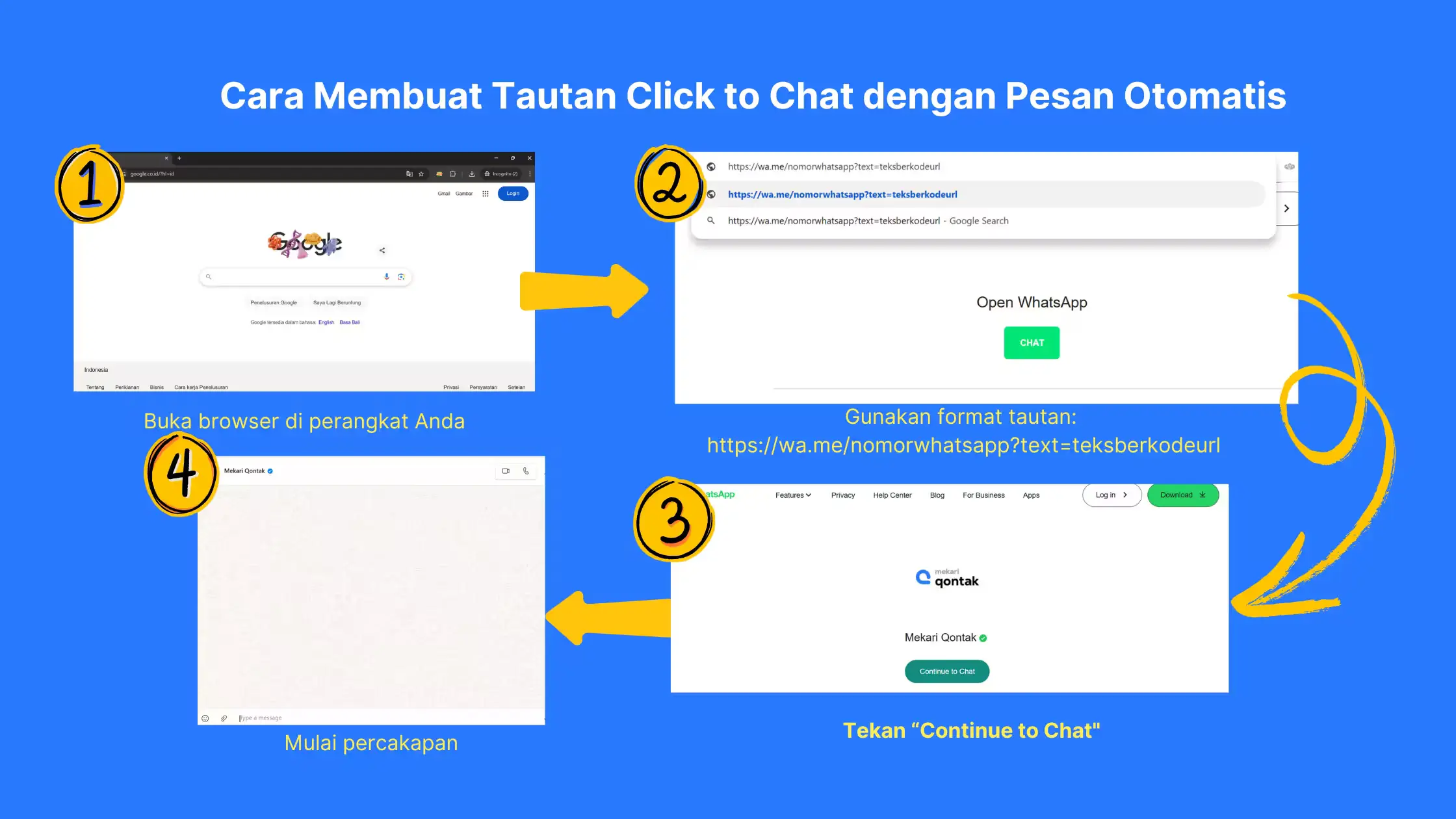 Cara Membuat Click to Chat WhatsApp dengan Pesan Otomatis Cara Membuat Click to Chat WhatsApp dengan Pesan Otomatis