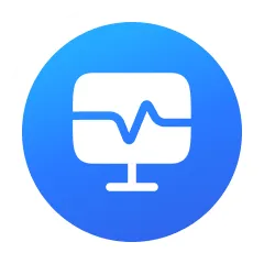 Ikon berbentuk layar dengan garis gelombang di tengah, melambangkan pemantauan atau analisis data. Menciptakan kesan teknologi dalam konteks pengawasan sistem.