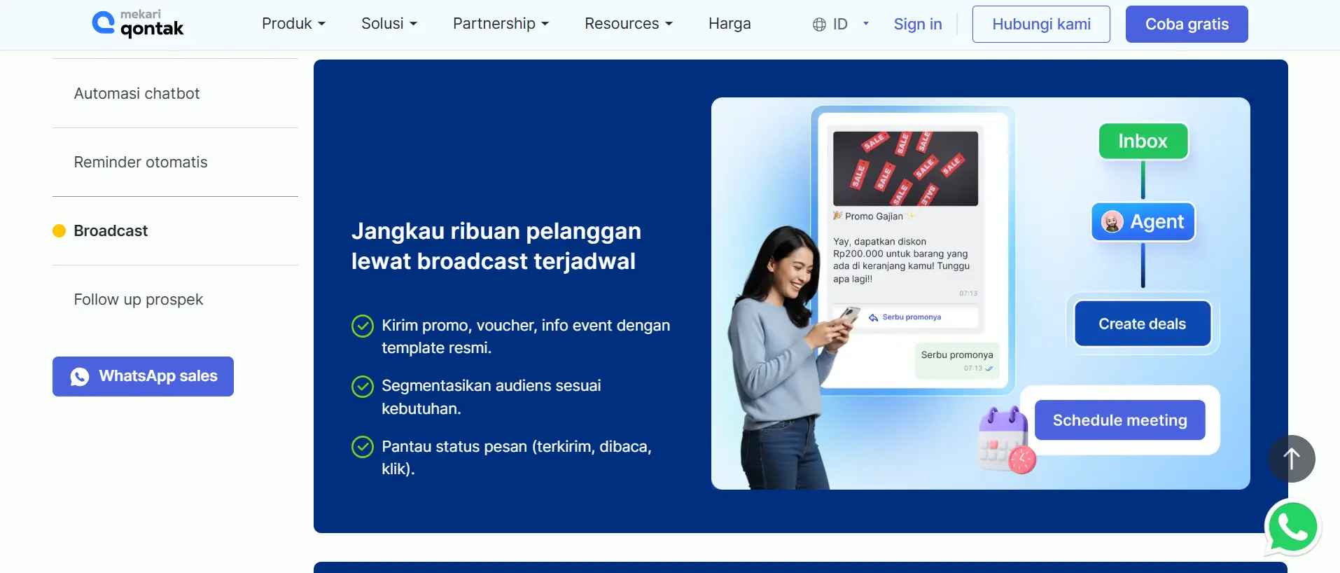 Tampilan Fitur Broadcast WhatsApp OTP Service Terbaik Mekari Qontak Fitur Broadcast WhatsApp OTP Service Terbaik Mekari Qontak