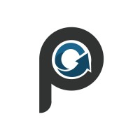 Logo bergaya modern ini menampilkan huruf "P" yang bergabung dengan simbol panah melingkar, menciptakan kesan dinamis. Desain ini menyiratkan inovasi dan efisiensi dalam konteks bisnis.