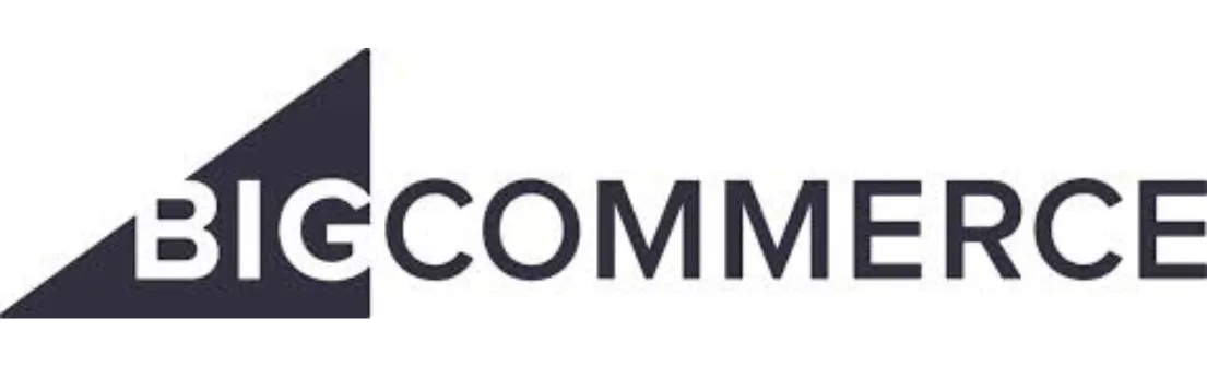 Logo BigCommerce menampilkan teks modern dan sederhana. Desainnya mencerminkan identitas merek yang fokus pada e-commerce, dalam konteks strategi bisnis digital.