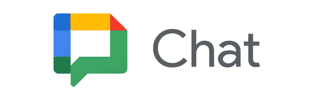 Logo aplikasi dengan bentuk kotak berwarna yang terhubung, mewakili komunikasi. Nama "Chat" terlihat dengan jelas, menunjukkan fungsi interaksi dalam lingkungan digital.
