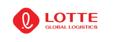 Logo Lotte Global Logistics berwarna merah, menampilkan huruf "L" yang dinamis, merepresentasikan perusahaan logistik terkemuka di Asia dengan fokus efisiensi dan inovasi.