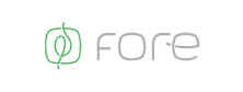Logo berwarna hijau dan abu-abu menampilkan kata "FORE" dengan simbol daun, menggambarkan fokus pada keberlanjutan dan inovasi dalam industri.