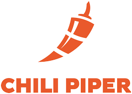 Logo berwarna oranye dengan gambar cabai, melambangkan merek Chili Piper yang fokus pada layanan penjadwalan dan manajemen waktu.